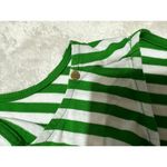 Michael Kors  Shirt Size S White Green Stripe Cold Shoulder Short Sleeve V Neck Photo 4