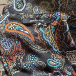 Ambiance Paisley Print Sleeveless Top, Drape Front, XL Black Photo 1