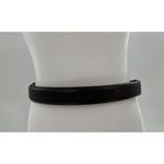 Chico's  Belt Adjustable Brown Leather Hook Silver Gold Tone Big Buckle Statement Photo 2