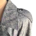 London Fog Vintage 70s Floral Jacquard Trench Coat Gray Purple Belted 10 Petite Photo 9