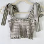 Petersyn New Striped Smocked Tie Strap Crop Tank Top Nola Sonoma Photo 2
