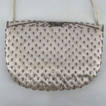 Vintage Magid Women's‎ Silver Beaded Satin Purse Clutch Shoulder Bag White Small Photo 10