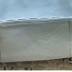 Brahmin Light Blue White Croc Leather Double Handle Crossbody Bag Photo 4