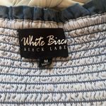 White Birch  Blue and White Flutter Sleeve Smocked Blouse Photo 2