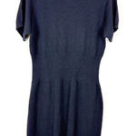 St John Sport Midi Length Dress Santana Knit Wool Blend Blue Size XL Photo 0