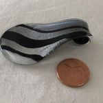 Glass Pendant for Necklace Black & Silver (Gray Silver Black White) Slide EUC Photo 2