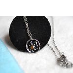 Source Unknown Trendy Sun & Moon Yellow Rhinestone Silver Tone 14" Link Chain Y2k Necklace Photo 1