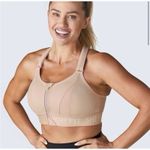 Shefit 4Luxe Flex Sports Bra Medium Impact Black Zip Wireless Lift Front Close Tan Size 4X Photo 0