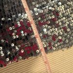 BKE Boutique Silver Sequin Mini Dress Short Sleeve Party Cocktail Size M Photo 5