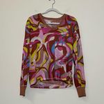 Free People Movement Keep Rolling Printed Tee Long Sleeve Pink Green XS Photo 2