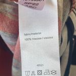 LASCANA FOR VENUS Floral Tie Hem Top Orange V Neck Short Sleeve Stretch Stripe Size M Photo 3