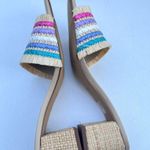 J.Crew Women’s Classy Seasonal Style Woven Mule Raffia Rainbow Sandals Sz 8.5 Photo 7