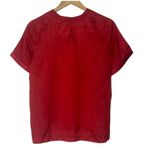 Rebecca Malone Maurada Women's Red Silk Short Sleeve Blouse Size S Casual Photo 1