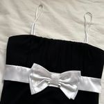 Y2K Black and white bow babydoll handkerchief hem dress Size large Photo 1