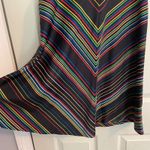 Vintage 70s Chevron Stripe Midi Dress Multicolor Size 11 Retro Mod Go Go Shift Black Photo 3