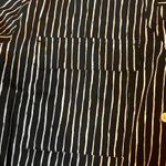 Croft & Barrow  Womens XL Black White Stripe Button Up Shirt Long Sleeve Photo 2
