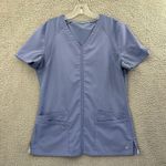 Urbane Performance Scrub Top 4 Pocket Blue Women's Small Blue Photo 0