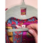 Tucker 100% Silk Shirt Dress Tunic sz M Bold Bright Pattern Pink Size M Photo 7