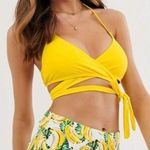 VERO MODA Banana Print High Waisted Bikini Swim Bottoms Size L (12) NWT Photo 0