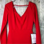 Crystal Doll Crystal Dolls Size 5 Red Long Sleeve Sweetheart Neckline Sheath BodyCon Dress Photo 3