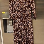 Ba&sh 💕💕 Tracy Midi Dress ~ Camel Leopard Print Size 0 = US 4 XS Photo 10