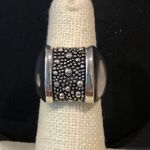 MICHAEL DAWKINS Sterling Silver Starry Night Oxidized Caviar Accented Ring Sz 5 Photo 13
