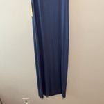 Summersalt ‎ NWT Poplin Ribbed Tie Shoulder Blue Maxi Dress Size Large Photo 3