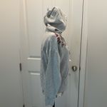 American Eagle  Outfitters Gray V-Neck hoodie with Floral Embroidery Photo 4