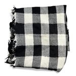 Ralph Lauren Polo  Black and White Checkered Scarf wool fringe winter unisex Photo 2