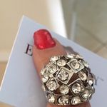 Ellen Tracy  White Gold Pave Crystal Ring sz 7 Photo 0