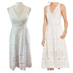 Maje White Lace Crochet Midi Dress Coastal Cowgirl Wedding Yacht Wife Boho Bride Photo 1