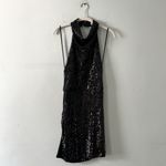 Gianni Bini NWT  Jada Halter Neck Sleeveless Black Sequin Swing Mini Dress Photo 3