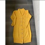 Handmade Women Hand Knit 🧶 L/S Casual Yellow Dress🐥 / Cardigan Photo 3