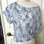 Olivaceous  blue snake one shoulder top NWT Photo 5