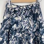 En Saison Charcoal / Navy Floral Print Bonnie A Line Midi Skirt Size Small Photo 4