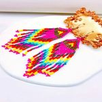 Bohemian Native American Ethnic Style Fashion Minimalist Glass Beaded Earrings‎ Pink Photo 8