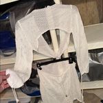 White Mesh crochet beach cover up Women's Dress Size undefined Photo 8