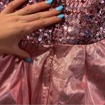 Pink Sequin Strapless Bow Dress Size 6 Photo 7