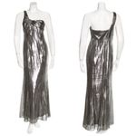 David Meister  Metallic Embellished Silk Gown Photo 1