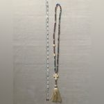 1Pc Boho Sweater Necklace Colorful Beaded Cream Tassel‎ Butterfly Charm Fashion Blue Photo 7