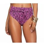Jessica Simpson PINK SNAKESKIN Snakecharmer Bikini Swim Bottom Size S Tie Belt Photo 0