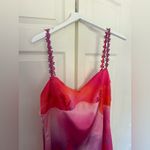 Beginning Boutique NWT  Marbelle Pink Print Satin Mini Dress Tie Dye Size 14 Photo 4