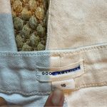 Good American  Bone White Wide Leg Raw Hem Jeans Sz 15 (Sz 32) High Rise Photo 3