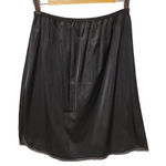 Vanity Fair Vintage Slip Skirt Black Lace Slit Tricot Nylon Lingerie Size M Photo 0