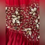 Dancing Queen Red Embellished Sleeveless Gown Photo 15