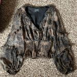 Bardot Snakeprint Smocked Top Size 6 Photo 3