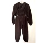 Adidas Crop Full Zip Dark Brown Hoodie Jogger Set Reversed Terry Lounge Fit Sz S Photo 2