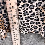 Clara Sun Woo Womens Blouse Size 1X Leopard Y2K Tunic Stretchy Knit Oversized Black Photo 9