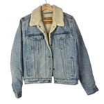 Levi's  Light Blue Wash Red Tab Sherpa Lined Denim Trucker Jacket L Photo 1