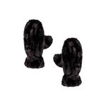 Apparis Coco Faux Fur Mittens in Noir One Size New Womens Gloves Black Photo 3